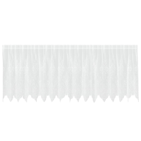 Vidaxl kantgordijn met gordijnen bloemen wit 100 x 400 cm polyester
