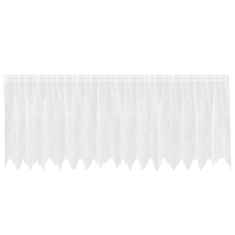 Load image into Gallery viewer, Vidaxl kantgordijn met gordijnen bloemen wit 120 x 400 cm polyester
