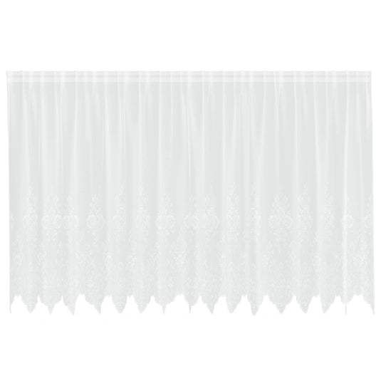 Vidaxl kantgordijn met gordijnen bloemen wit 140 x 400 cm polyester