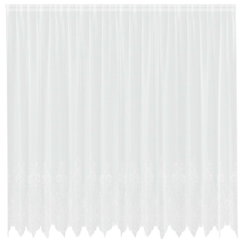 Load image into Gallery viewer, Vidaxl kantgordijn met gordijnen bloemen wit 240 x 400 cm polyester
