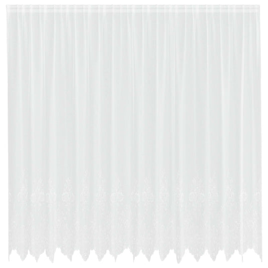 Vidaxl kantgordijn met gordijnen bloemen wit 240 x 400 cm polyester