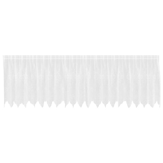 Vidaxl kantgordijn met gordijnen bloemen wit 120 x 500 cm polyester