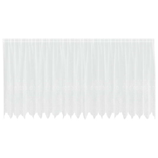 Vidaxl kantgordijn met gordijnen bloemen wit 180 x 500 cm polyester