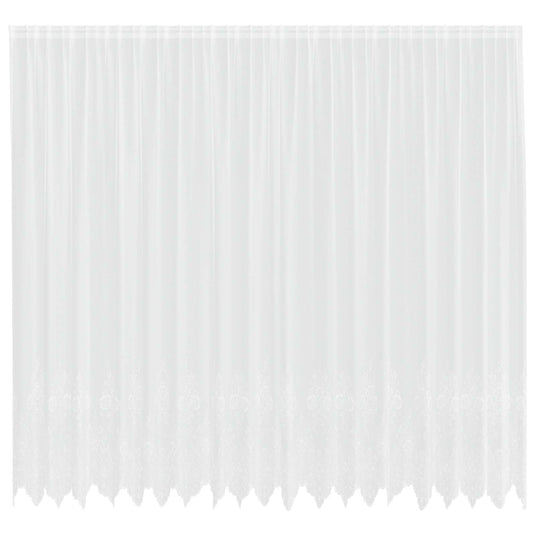 Vidaxl kantgordijn met gordijnen bloemen wit 260 x 500 cm polyester