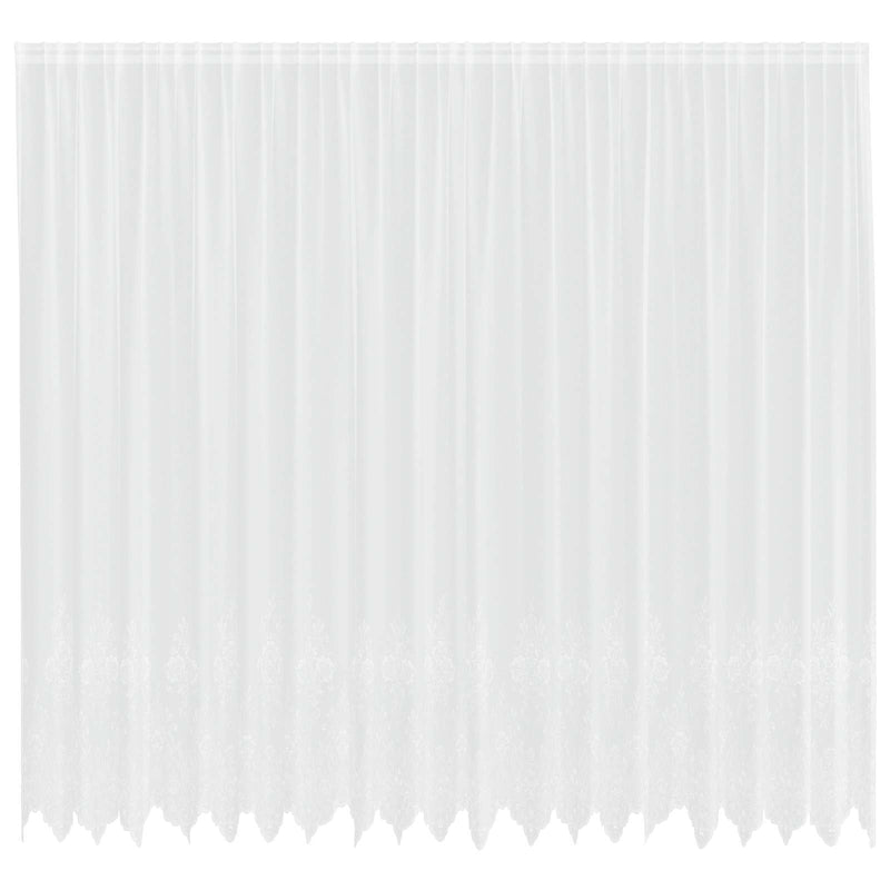 Load image into Gallery viewer, Vidaxl kantgordijn met gordijnen bloemen wit 280 x 500 cm polyester
