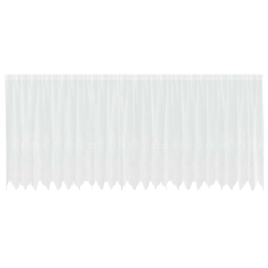 Vidaxl kantgordijn met gordijnen bloemen wit 160 x 600 cm polyester