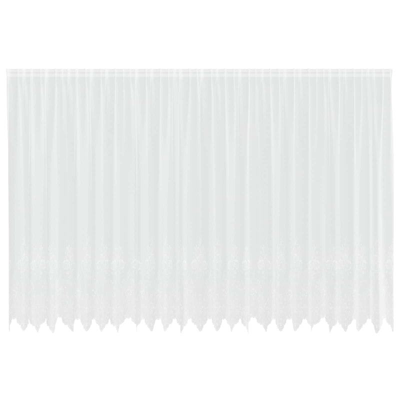 Load image into Gallery viewer, Vidaxl kantgordijn met gordijnen bloemen wit 200 x 600 cm polyester
