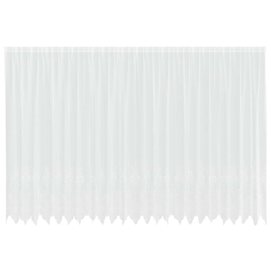 Vidaxl kantgordijn met gordijnen bloemen wit 200 x 600 cm polyester