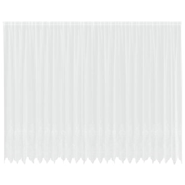 Vidaxl kantgordijn met gordijnen bloemen wit 260 x 600 cm polyester