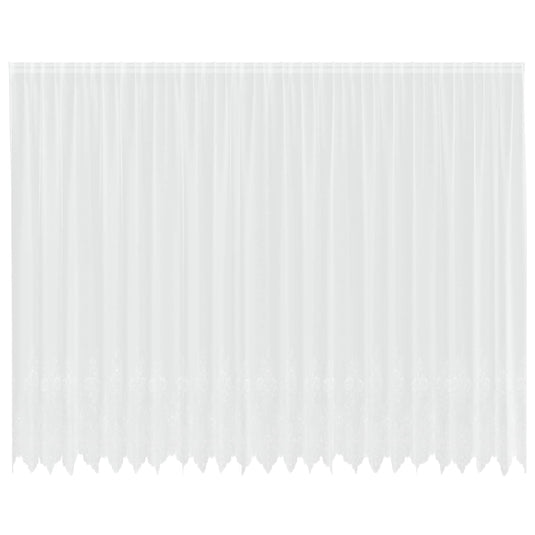 Vidaxl kantgordijn met gordijnen bloemen wit 260 x 600 cm polyester