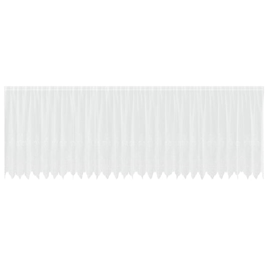 Vidaxl kantgordijn met gordijnen bloemen wit 180 x 750 cm polyester