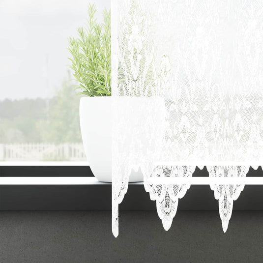 Vidaxl kantgordijn met gordijnen bloemen wit 200 x 1200 cm polyester
