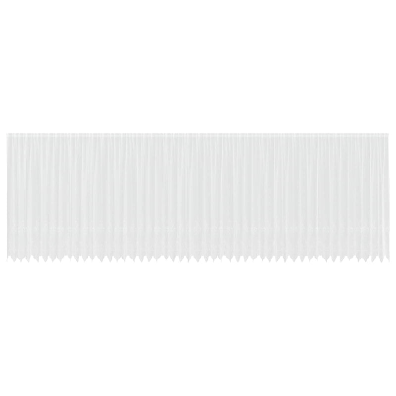 Load image into Gallery viewer, Vidaxl kantgordijn met gordijnen bloemen wit 240 x 1200 cm polyester
