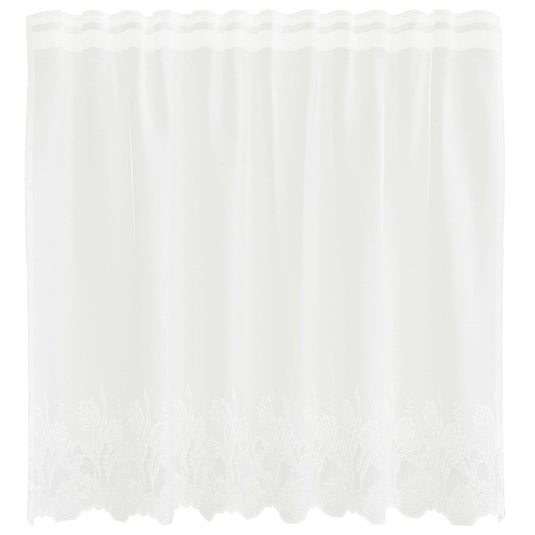 Vidaxl kantgordijn met gordijnen bloemen wit 100 x 150 cm polyester