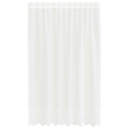 Vidaxl kantgordijn met gordijnen bloemen wit 240 x 150 cm polyester