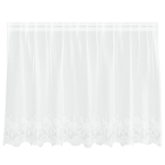 Vidaxl kantgordijn met gordijnen bloemen wit 80 x 200 cm polyester