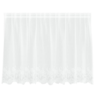 Vidaxl kantgordijn met gordijnen bloemen wit 100 x 200 cm polyester