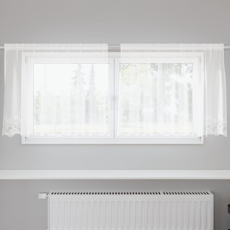Load image into Gallery viewer, Vidaxl kantgordijn met gordijnen wit 200 x 120 cm polyester
