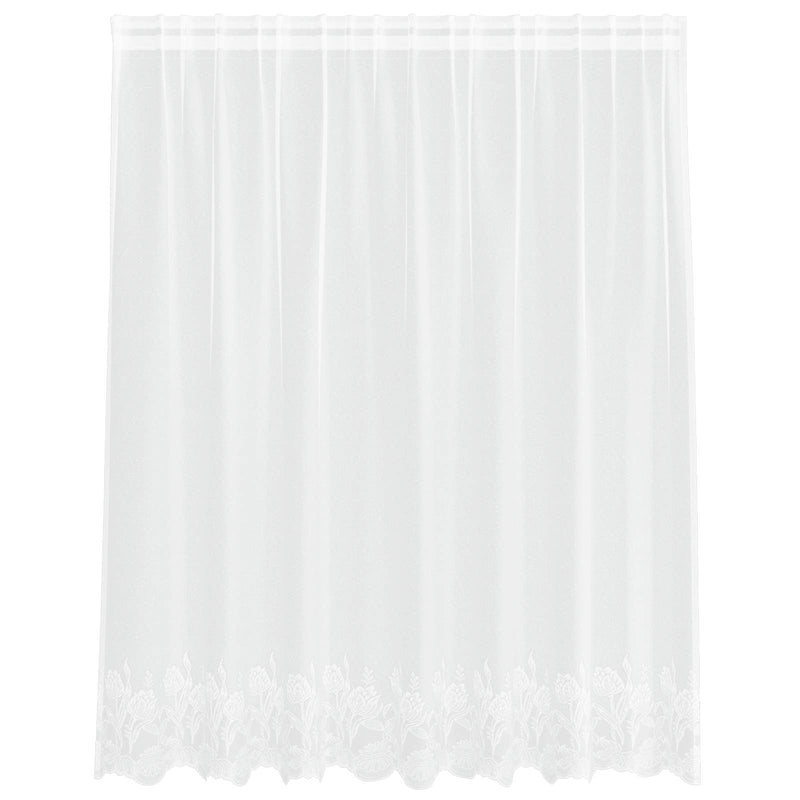 Load image into Gallery viewer, Vidaxl kantgordijn met gordijnen bloemen wit 140 x 200 cm polyester
