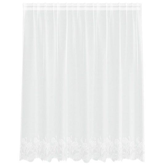Vidaxl kantgordijn met gordijnen bloemen wit 140 x 200 cm polyester