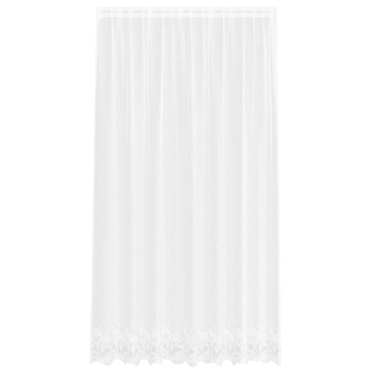 Vidaxl kantgordijn met gordijnen bloemen wit 245 x 200 cm polyester