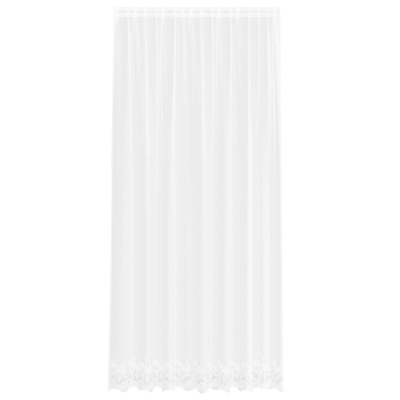 Load image into Gallery viewer, Vidaxl kantgordijn met gordijnen bloemen wit 280 x 200 cm polyester
