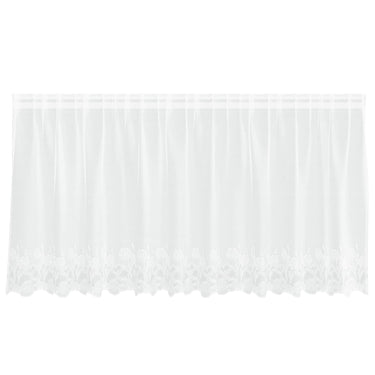 Vidaxl kantgordijn met gordijnen bloemen wit 80 x 300 cm polyester