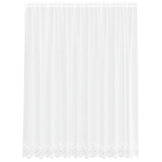 Vidaxl kantgordijn met gordijnen bloemen wit 200 x 300 cm polyester