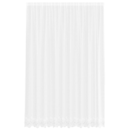 Vidaxl kantgordijn met gordijnen bloemen wit 280 x 300 cm polyester