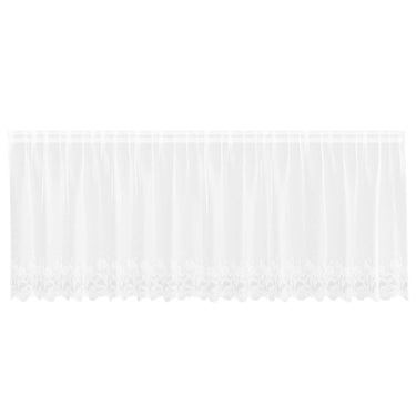 Vidaxl kantgordijn met gordijnen bloemen wit 100 x 400 cm polyester