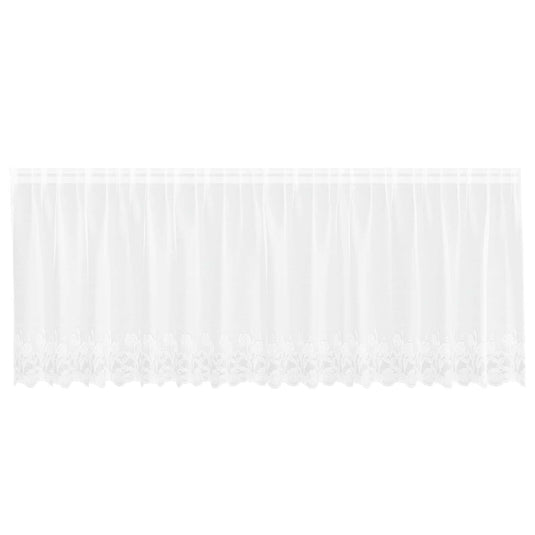 Vidaxl kantgordijn met gordijnen bloemen wit 120 x 400 cm polyester