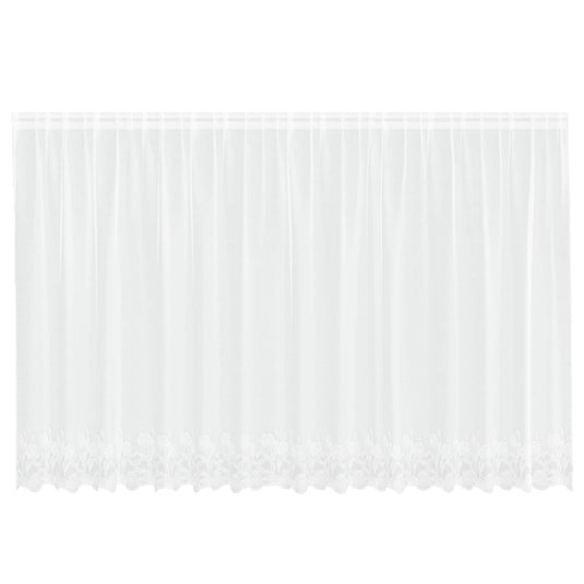 Vidaxl kantgordijn met gordijnen bloemen wit 180 x 400 cm polyester
