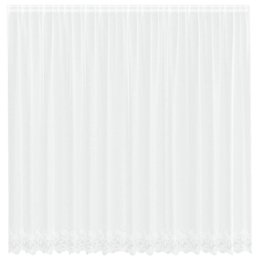 Vidaxl kantgordijn met gordijnen bloemen wit 200 x 400 cm polyester