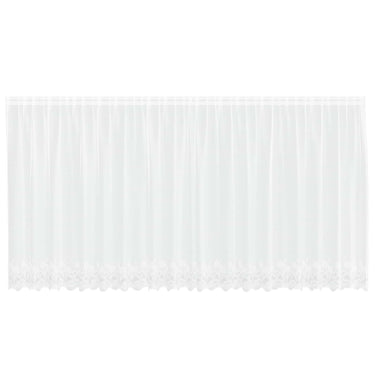 Vidaxl kantgordijn met gordijnen bloemen wit 140 x 500 cm polyester