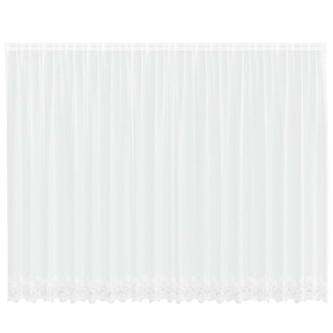 Vidaxl kantgordijn met gordijnen bloemen wit 220 x 500 cm polyester