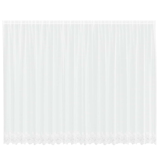 Vidaxl kantgordijn met gordijnen bloemen wit 240 x 500 cm polyester