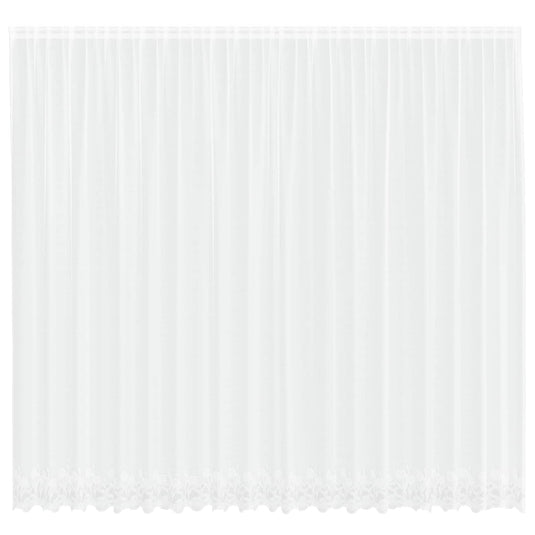 Vidaxl kantgordijn met gordijnen bloemen wit 280 x 500 cm polyester