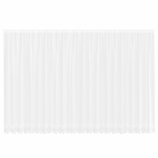 Vidaxl kantgordijn met gordijnen bloemen wit 245 x 600 cm polyester