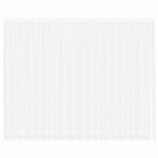 Vidaxl kantgordijn met gordijnen bloemen wit 300 x 600 cm polyester