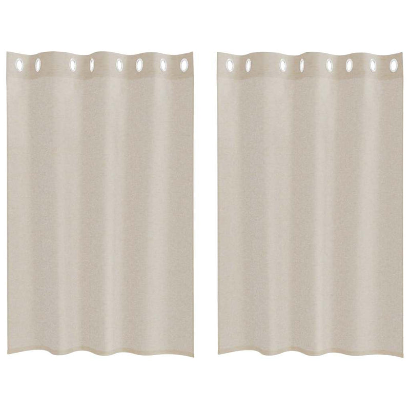 Load image into Gallery viewer, Vidaxl voile gordijn met gordijnen 2 pcs zand 140 x 140 cm polyester

