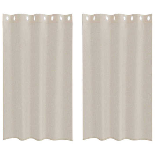 Vidaxl voile gordijn met gordijnen 2 pcs zand 175 x 140 cm polyester