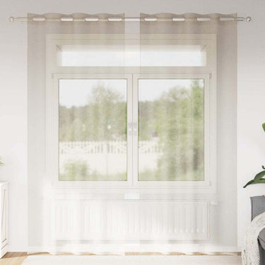 Vidaxl voile gordijn met gordijnen 2 pcs zand 245 x 140 cm polyester