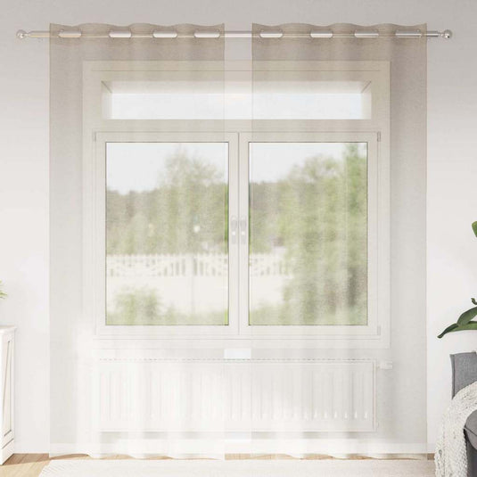 Vidaxl voile gordijn met gordijnen 2 pcs zand 260 x 140 cm polyester
