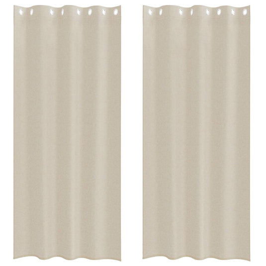Vidaxl voile gordijn met gordijnen 2 pcs zand 260 x 140 cm polyester