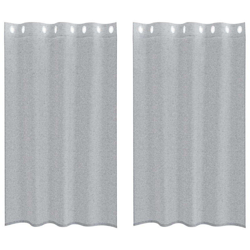 Load image into Gallery viewer, Vidaxl voile gordijn 2 pcs donkergrijs 175 x 140 cm polyester
