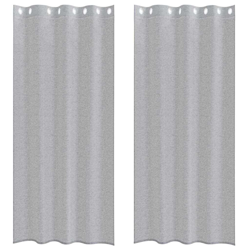 Load image into Gallery viewer, Vidaxl voile gordijn 2 pcs donkergrijs 245 x 140 cm polyester

