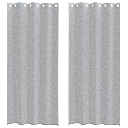 Vidaxl voile gordijn 2 pcs donkergrijs 245 x 140 cm polyester