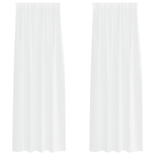Vidaxl voile gordijn met gordijnen 2 pcs wit 245 x 140 cm polyester
