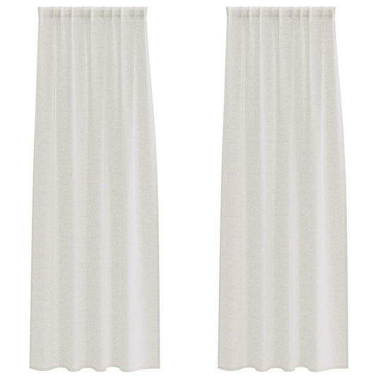 Vidaxl voile gordijn met gordijnen 2 pcs crème 225 x 140 cm polyester