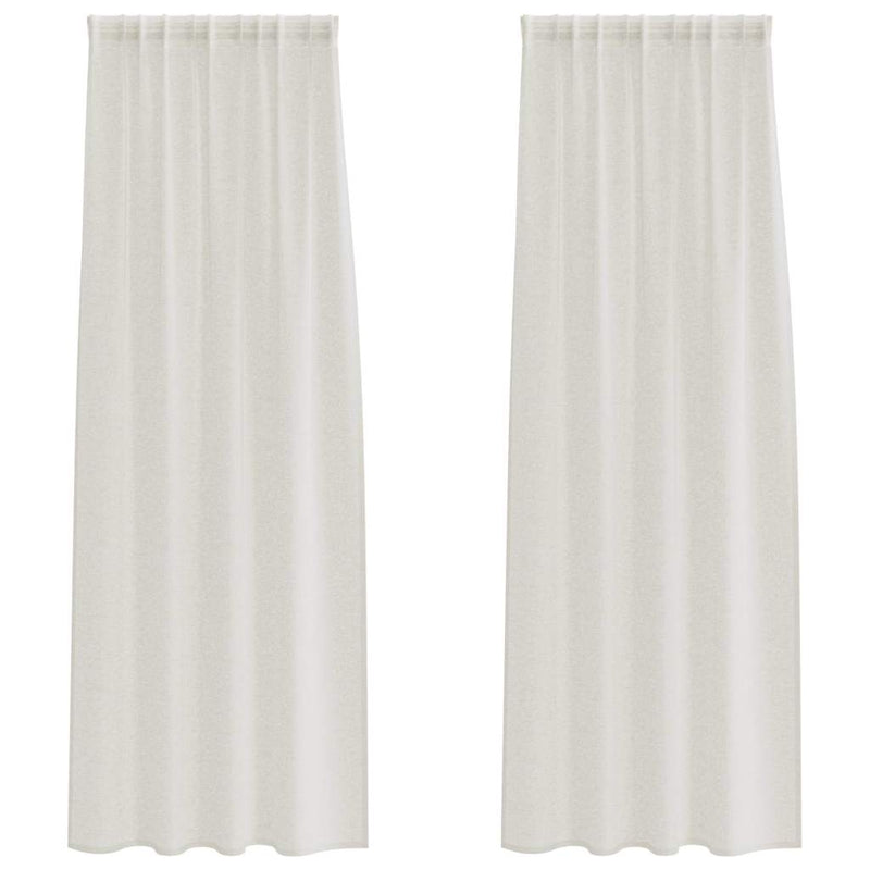 Load image into Gallery viewer, Vidaxl voile gordijn met gordijnen 2 pcs crème 260 x 140 cm polyester
